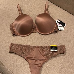 NWT INC Matching Push Up Bra & Thong